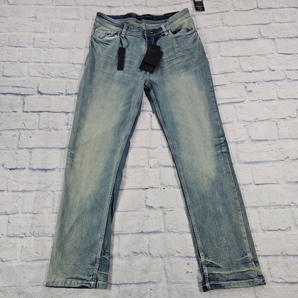 Nick Danger Athletic Fit Jeans Mens 36x30 Light Blue Vintage Supreme Flex